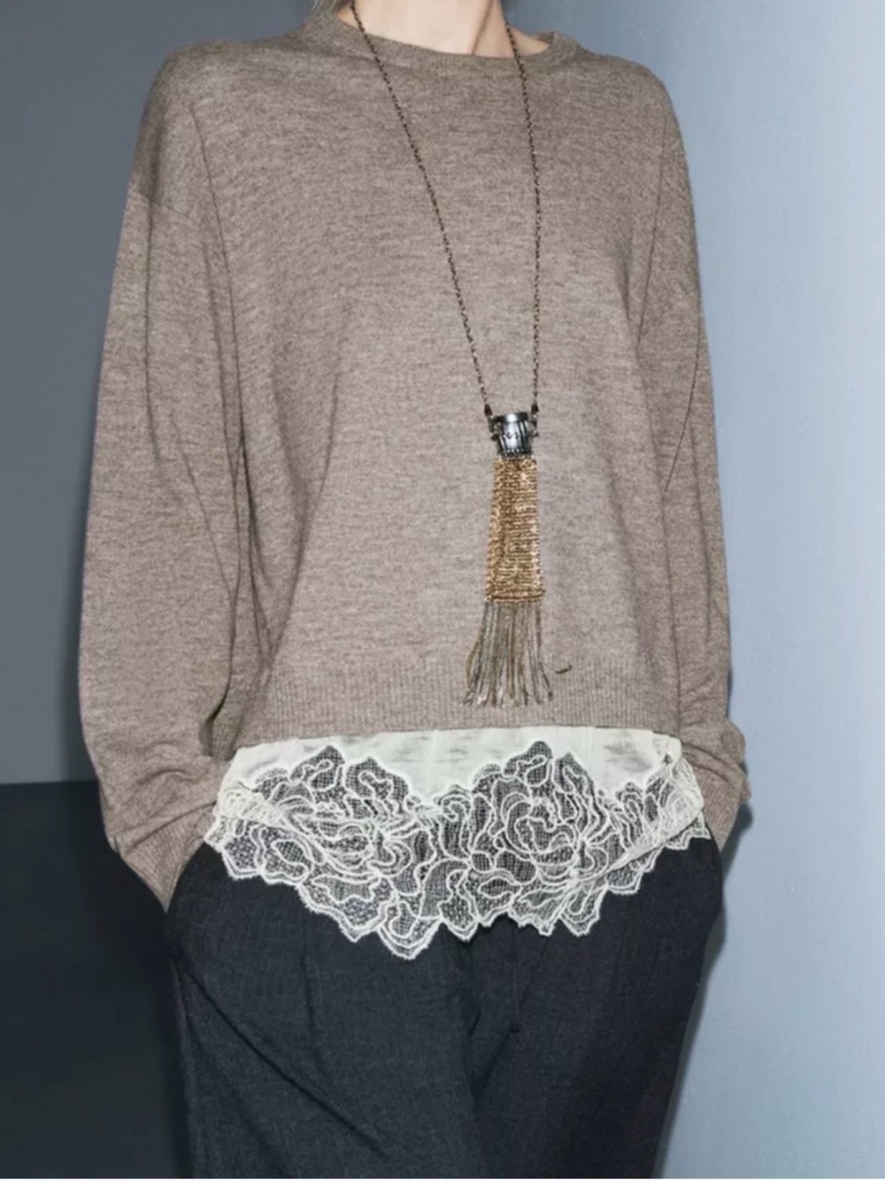 Zara Combination Knit Jumper Size Small